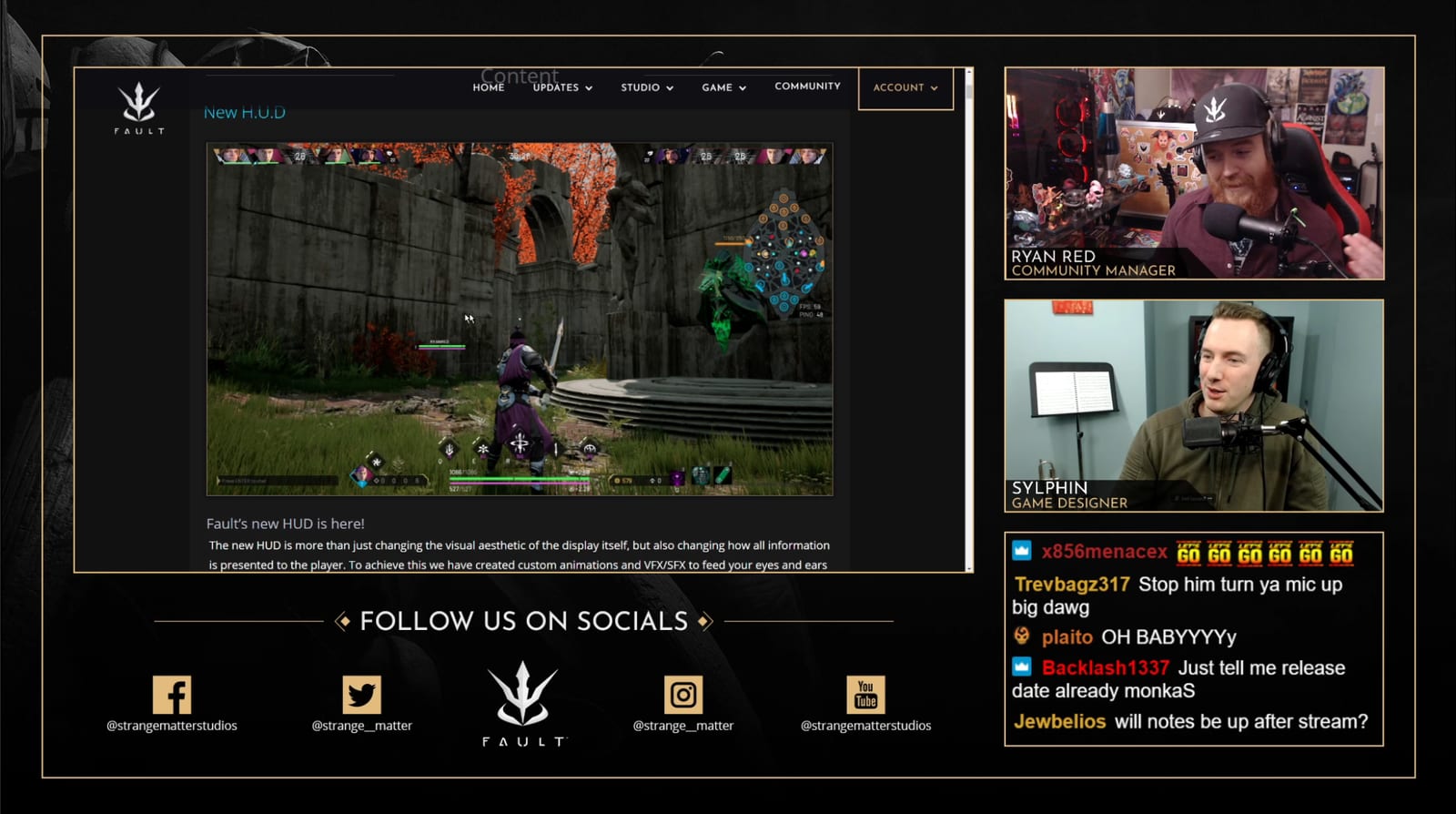 Ryan Red, Community Manager on the Fault: Elder Orb stream